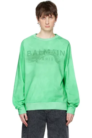 Eco-designed cotton sweatshirt with Balmain Paris logo print - Men