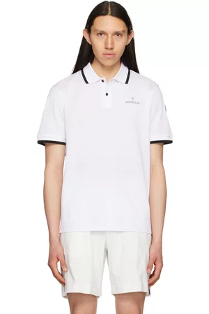 Moncler White Printed Polo