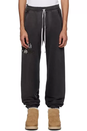 AMIRI Men Sports Trousers - Black Bar Appliqué Sweatpants