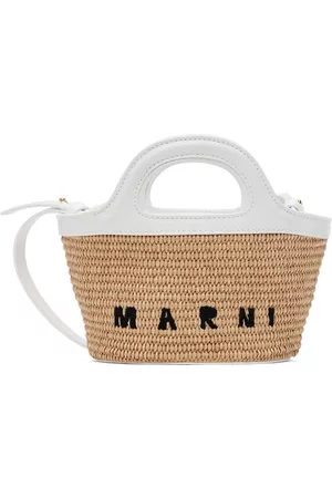 Marni Bags - Kids White & Brown Micro Tropicalia Bag