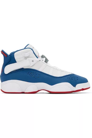 Nike Kids White & Blue Jordan 6 Rings Big Kids Sneakers