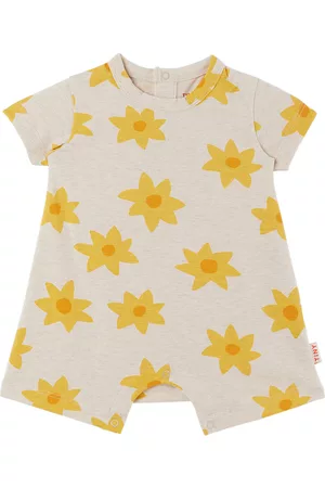 Tiny Cottons Baby Beige & Yellow Starfruit Jumpsuit