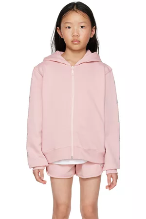 Kids Pink Printed Hoodie