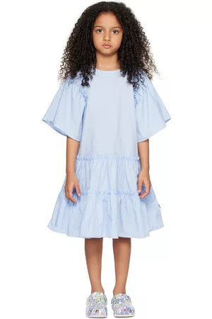 Molo Girls Dresses - Kids Blue Cat Dress