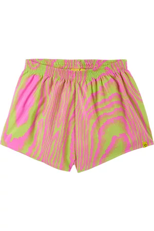 M’A Kids Boys Swim Shorts - Kids Green & Pink Printed Swim Shorts