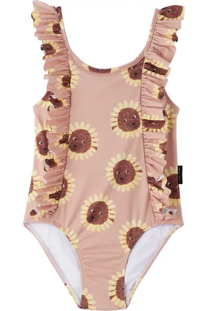 Daily Brat Bodysuits & All-In-Ones - Kids Tan Sunny Dog One-Piece Swimsuit