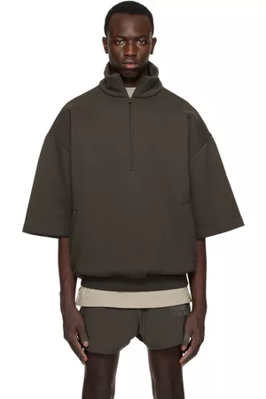 Essentials Men Sweatshirts - Gray Half-Zip Sweatshirt