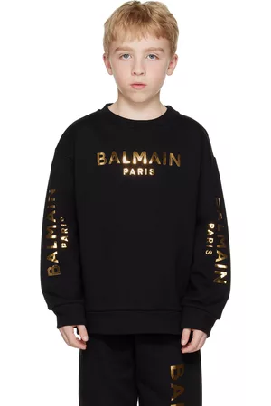 Balmain Sweatshirts - Kids Black Bonded Sweatshirt