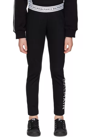 Balmain Girls Leggings - Kids Black Printed Leggings