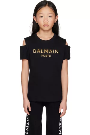 Balmain T-shirts - Kids Black Cutout T-Shirt