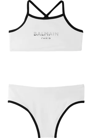 Balmain Girls Bikini Bottoms - Kids White Printed Bikini