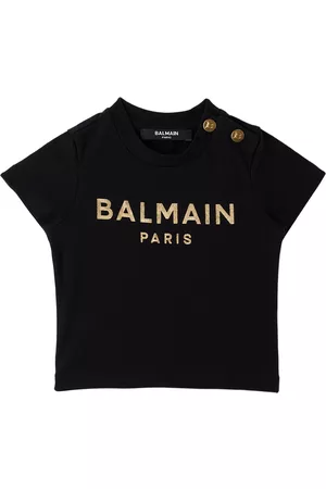 Balmain T-shirts - Baby Black Printed T-Shirt