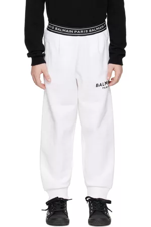 Balmain Trousers - Kids White Flocked Lounge Pants