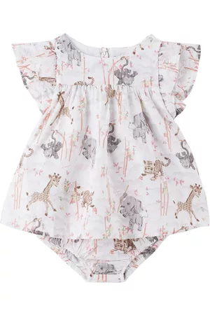 Kenzo Baby Sets - Baby White Graphic Dress & Bloomers Set