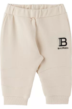Balmain Trousers - Baby Beige Paneled Lounge Pants