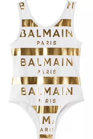 Balmain Bodysuits & All-In-Ones - Kids White Striped One-Piece Swimsuit