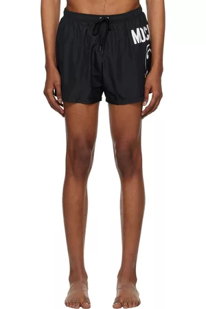 Moschino Men Swim Shorts - Black Double Question Mark Swim Shorts
