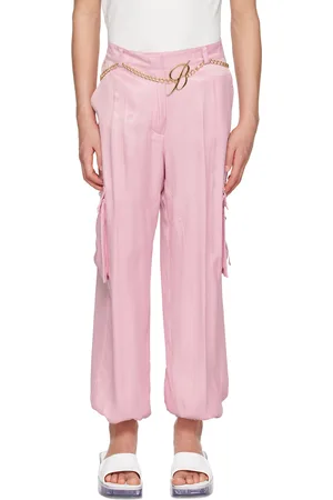 SSENSE Exclusive Pink Denim Cargo Pants by Blumarine on Sale