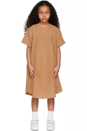 Daily Brat Girls Dresses - Kids Brown Lucia Dress