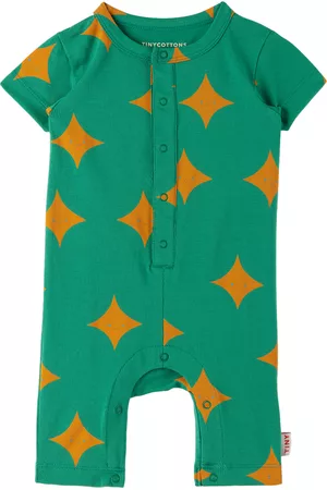 Tiny Cottons Girls Jumpsuits - Baby Green Sparkle Jumpsuit