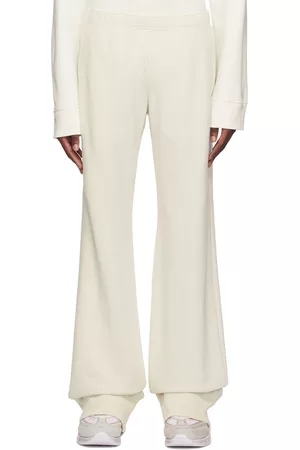 Maison Margiela Men Sports Trousers - Off-White Embroidered Sweatpants