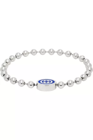 Men's Gucci Sterling Silver Ghost Motif ID Chain Bracelet | REEDS Jewelers