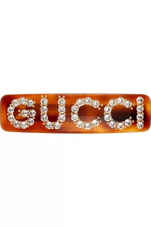 Gucci Crystal Logo Tortoiseshell Hair Barrette  Hypebae