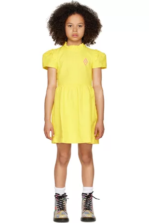 The Animals Observatory Girls Dresses - Kids Yellow Tortoise Dress