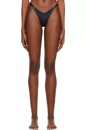 GCDS Women Bikini Bottoms - Black Clip Bikini Bottoms