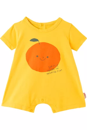 Tiny Cottons Bodysuits & All-In-Ones - Baby Yellow Tangerine Romper