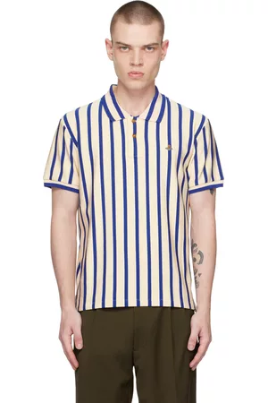 Vivienne Westwood Men Polo Shirts - Off-White Striped Polo