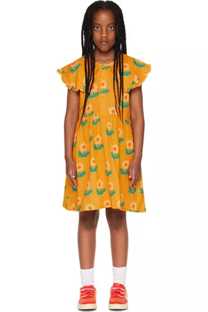 Tiny Cottons Girls Dresses - Kids Orange Violet Dress