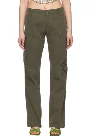 Khaki Cotton Elasticated Parachute Trousers  New Look