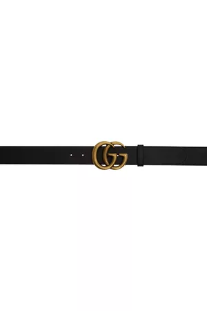 Gucci Women Belts - Black Leather GG Belt