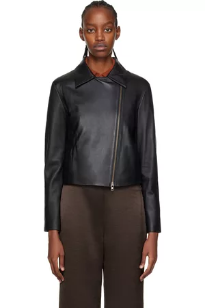 women vince leather jacket