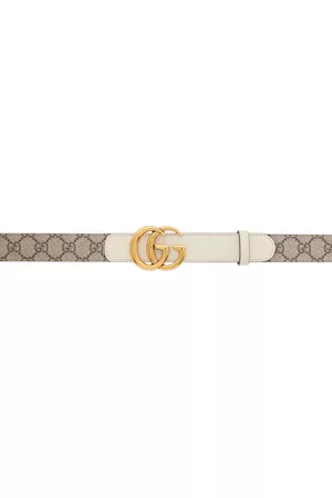 Gucci Women Belts - Brown GG Supreme Marmont Belt