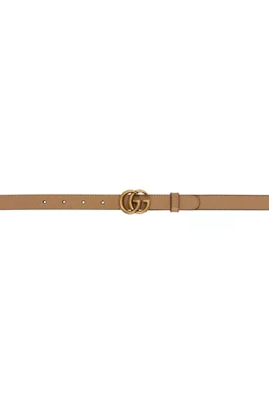Gucci Women Belts - Tan Thin Marmont Belt