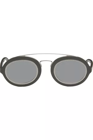 Fendi Men's Monogram-Lens Round Sunglasses