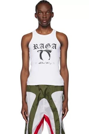 Raga Men Tank Tops - White Bow Tank Top
