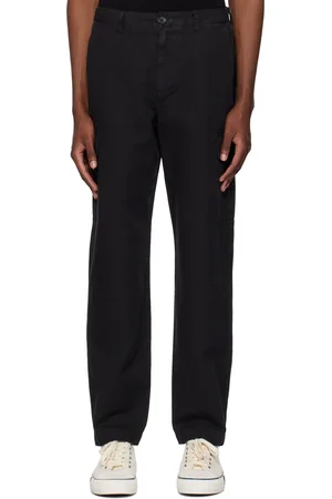 black cotton cargo pants