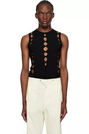 DION LEE Men Tank Tops - Black Snake Diamond Tank Top
