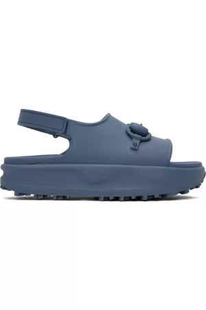 Gucci Men Sandals - Blue Horsebit Flatform Sandals