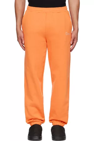 DIME Men Sports Trousers - Orange Embroidered Sweatpants