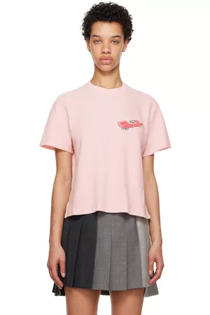 Thom Browne Women T-shirts - Pink Car Patch T-Shirt