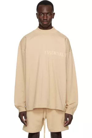 Essentials Men Long Sleeve - Beige Crewneck Long Sleeve T-Shirt