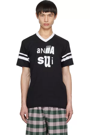 Anna Sui Men Football T-shirts - Black Football T-Shirt