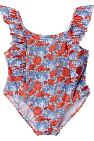 Tartine Et Chocolat Bodysuits & All-In-Ones - Baby Red & Navy Floral One-Piece Swimsuit