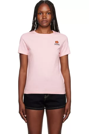 Kenzo Women T-shirts - Pink Paris 'Boke Flower' Crest T-Shirt