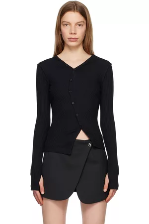 Helmut Lang Women Long Sleeve - Black Twisted Long Sleeve T-Shirt