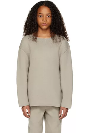 Essentials Jumpers - Kids Gray Crewneck Sweater